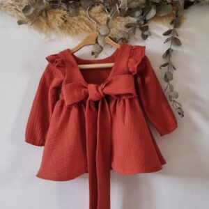 Terracotta Boho Flower Girl Dress