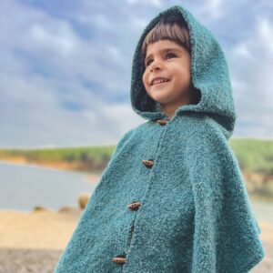 Teddy Boucle Hooded Poncho for Kids