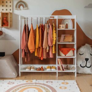 Wooden Kids Wardrobe and Dress Up Rack