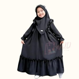 Girls Muslim Abaya Set with Matching Hijab
