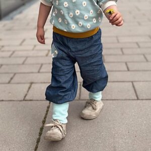 Grow-With-Me Denim Harem Pants for Children