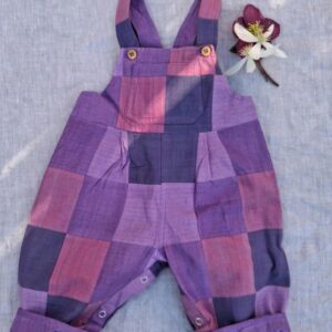 Purple and Pink Patchwork Baby Dungarees